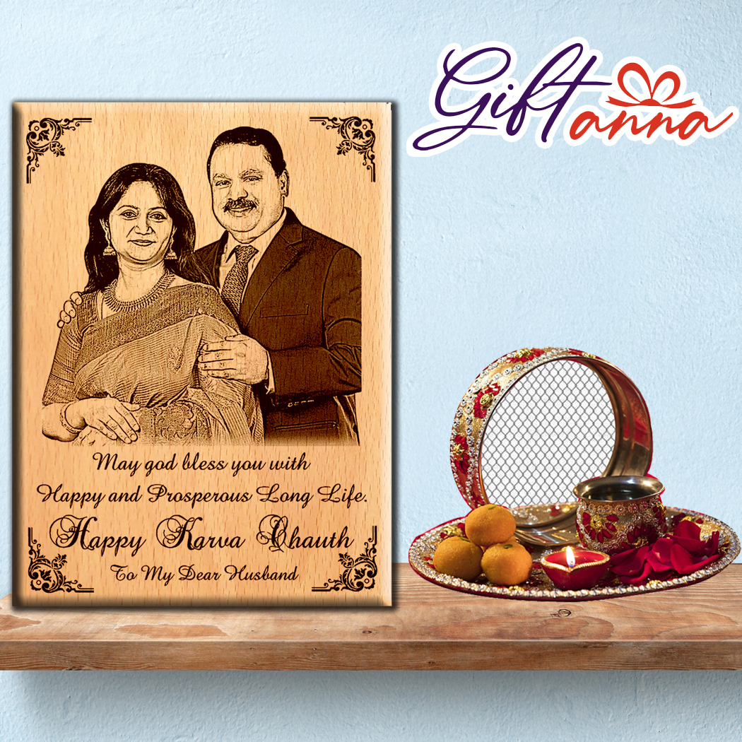 Giftanna Unique personalized engraved karwa chauth gift for husband