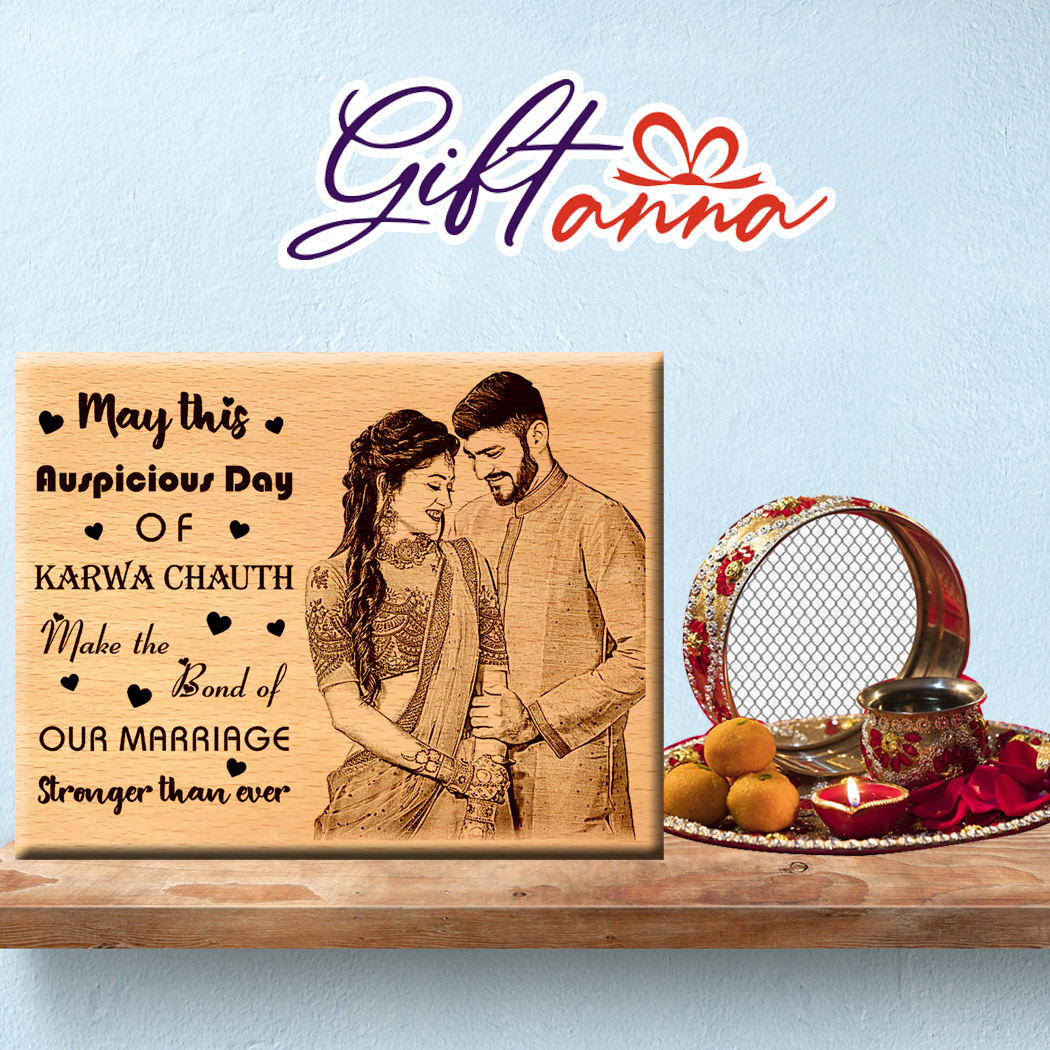Giftanna Special personalized engraved karwa chauth gift for couple