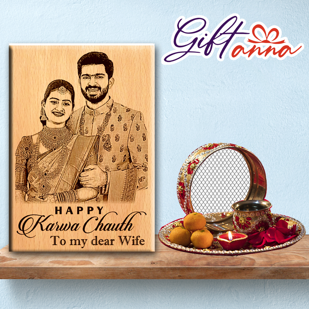 Giftanna Unique personalized engraved karwa chauth gift for wife