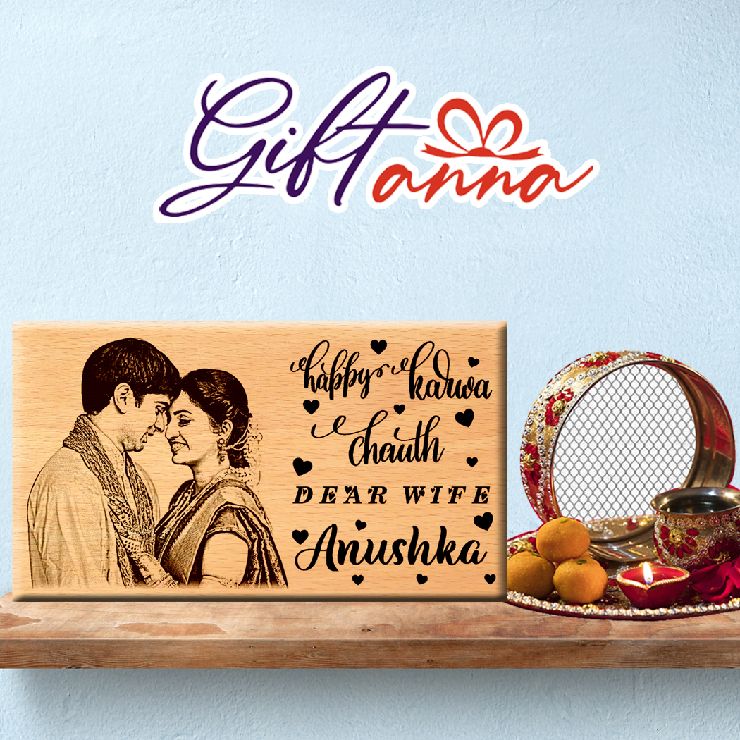 Giftanna Best customized engraved karwa chauth gift for wife