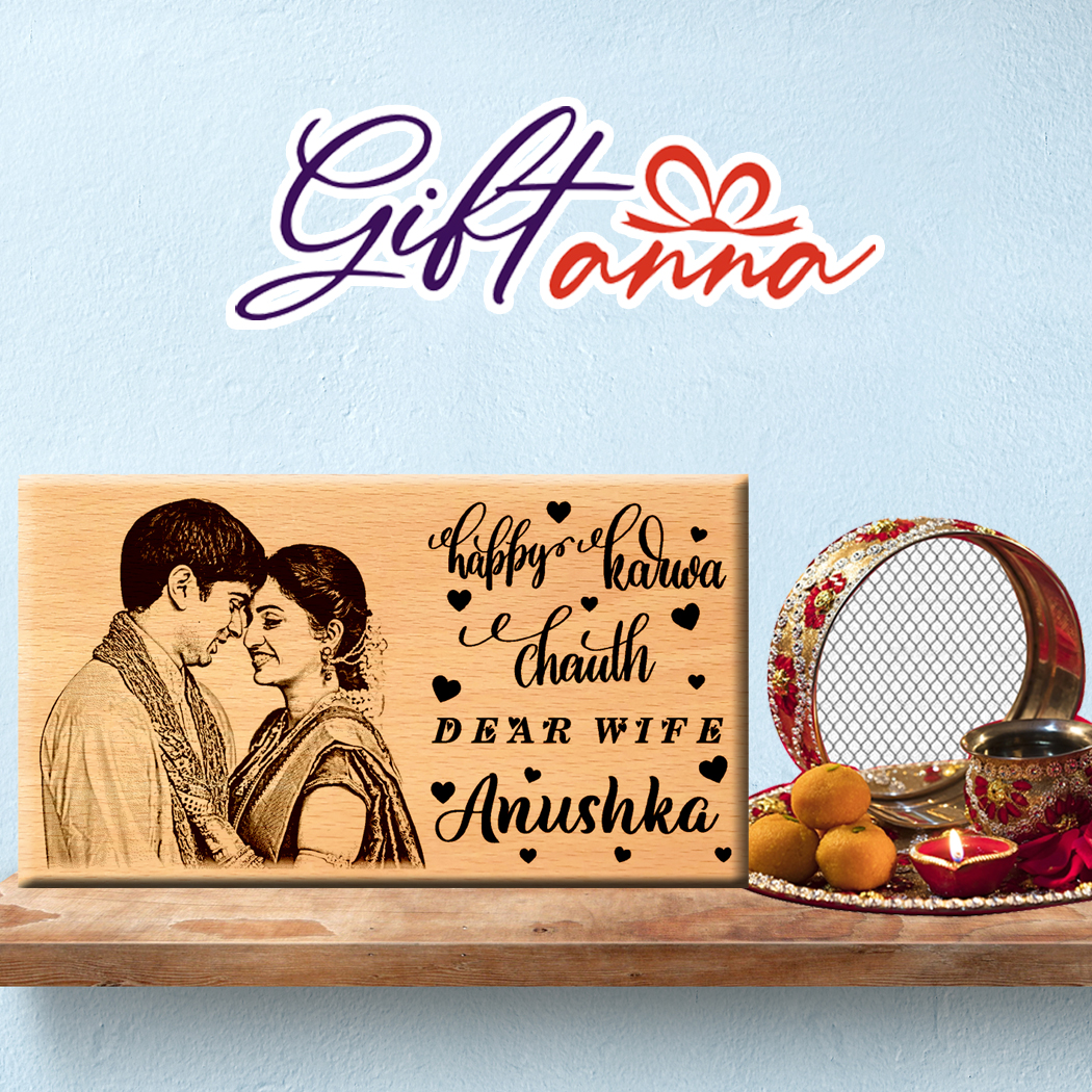 Giftanna Best customized engraved karwa chauth gift for wife