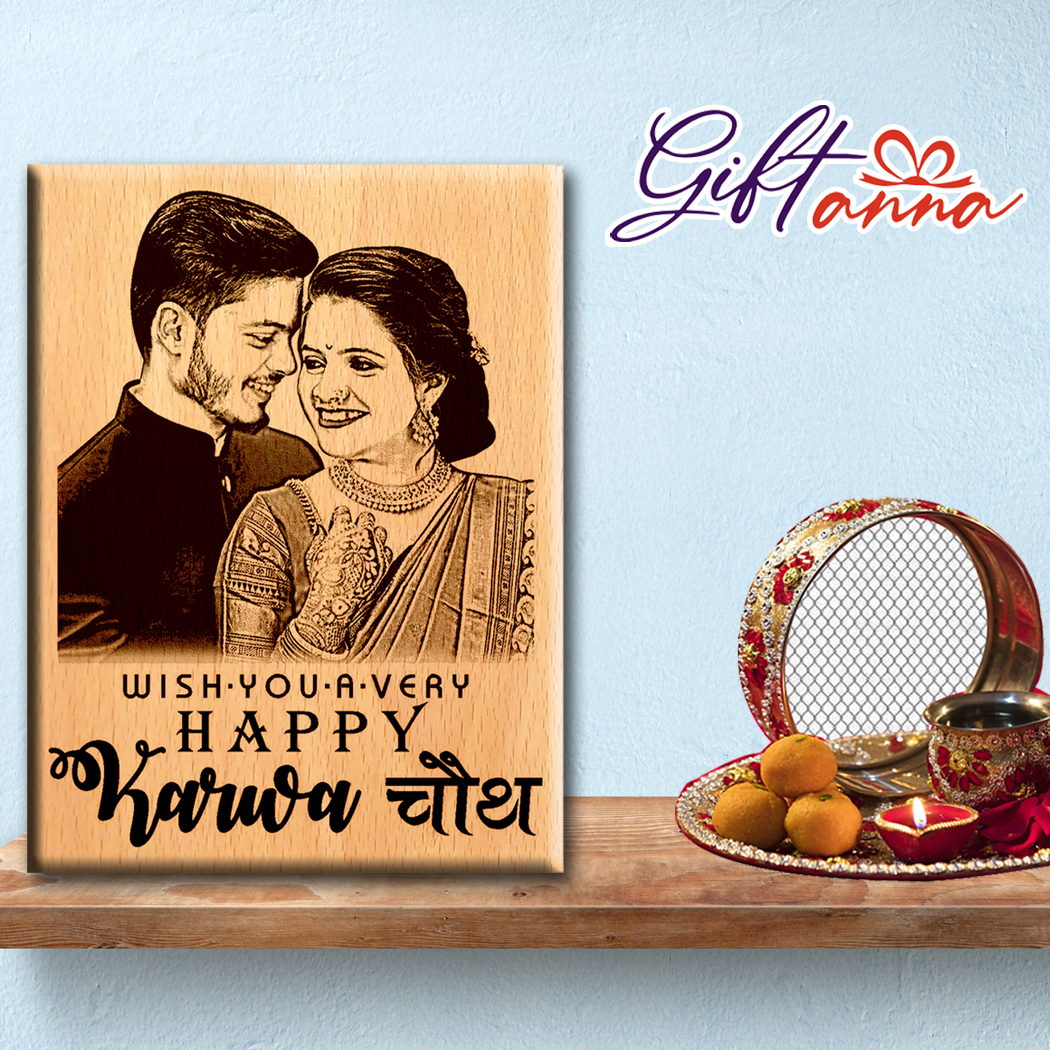 Giftanna Best personalized engraved karwa chauth gift for couples 