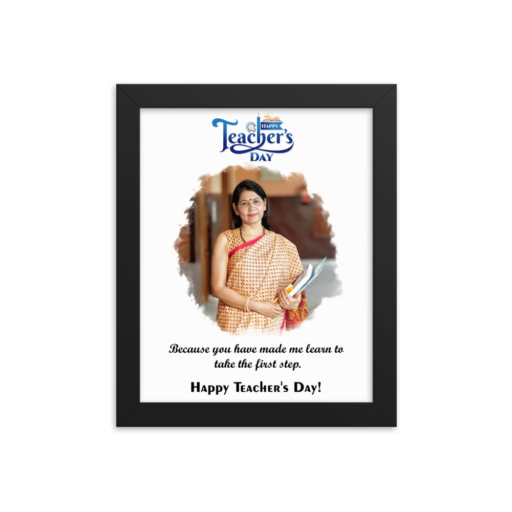 Giftanna Teacher's Day Personalized Artwork Photo Frame for Your Amazing Mentor I Teacher's Day Special Surprise Gift (Black Frame)