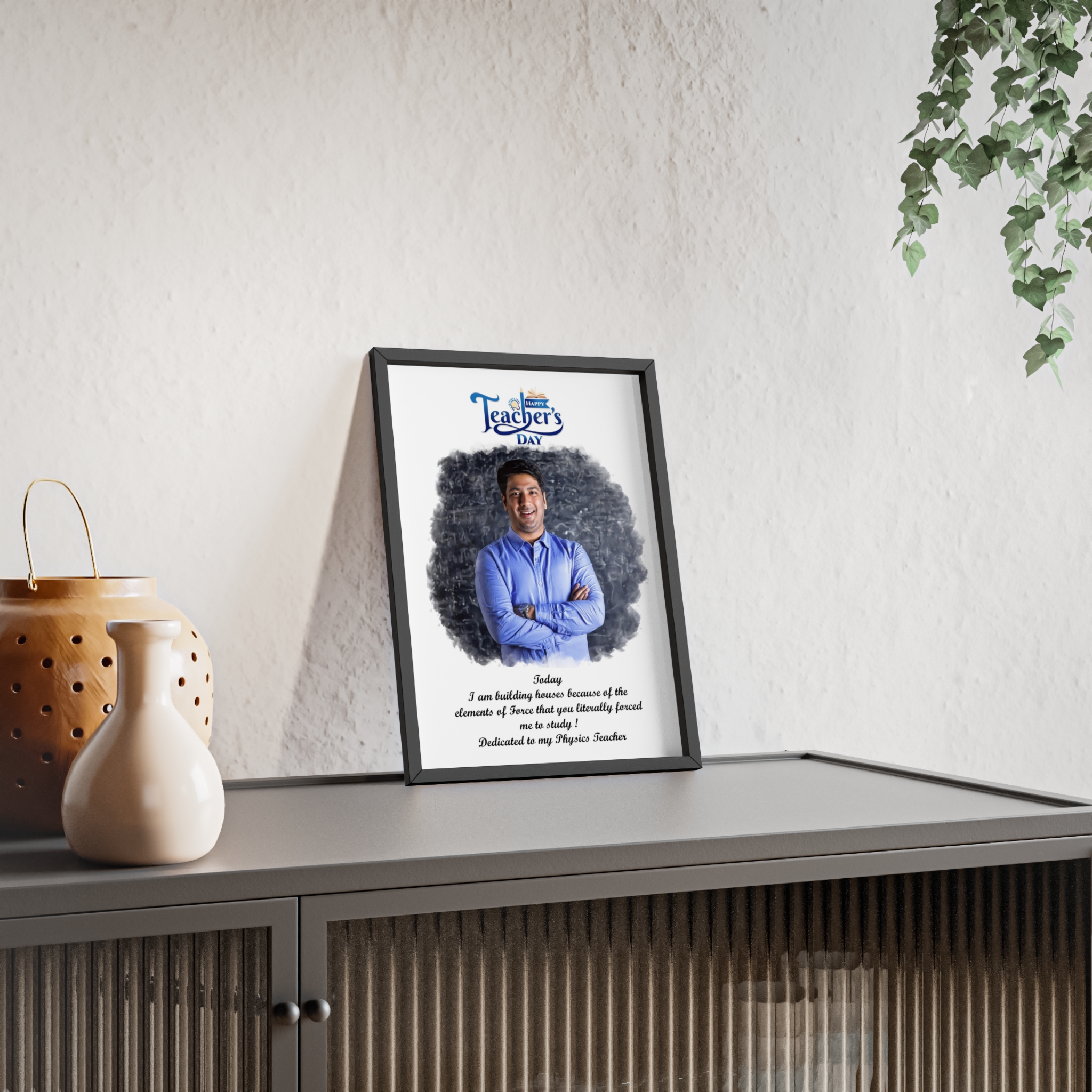 Giftanna Teacher's Day Personalized Artwork Photo Frame for Your Amazing Mentor I Teacher's Day Special Surprise Gift (Black Frame)