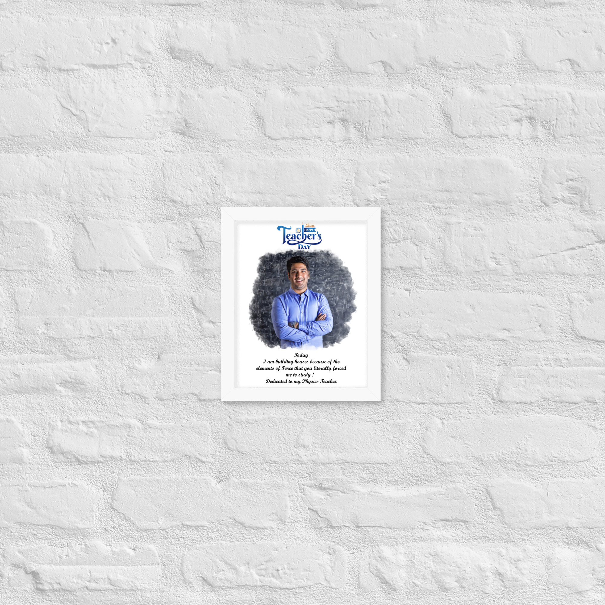 Giftanna Teacher's Day Personalized Artwork Photo Frame for Your Amazing Mentor I Teacher's Day Special Surprise Gift (White Frame)