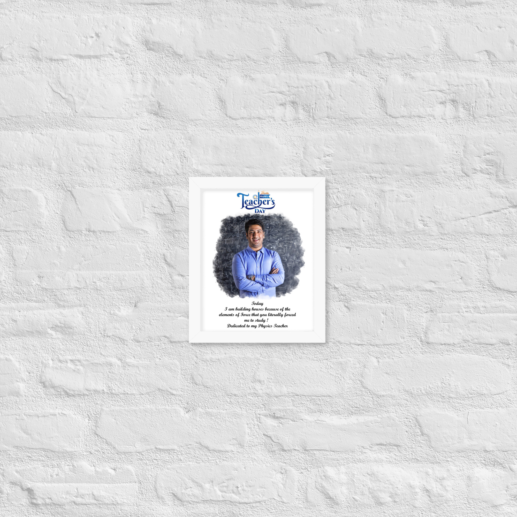Giftanna Teacher's Day Personalized Artwork Photo Frame for Your Amazing Mentor I Teacher's Day Special Surprise Gift (White Frame)