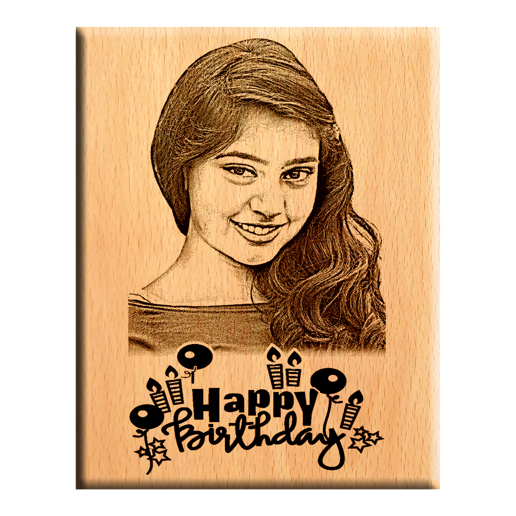 Happy Birthday Unique  Personalized Wooden engraved plaque 
