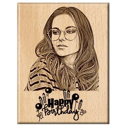 Happy Birthday Unique  Personalized Wooden engraved plaque 