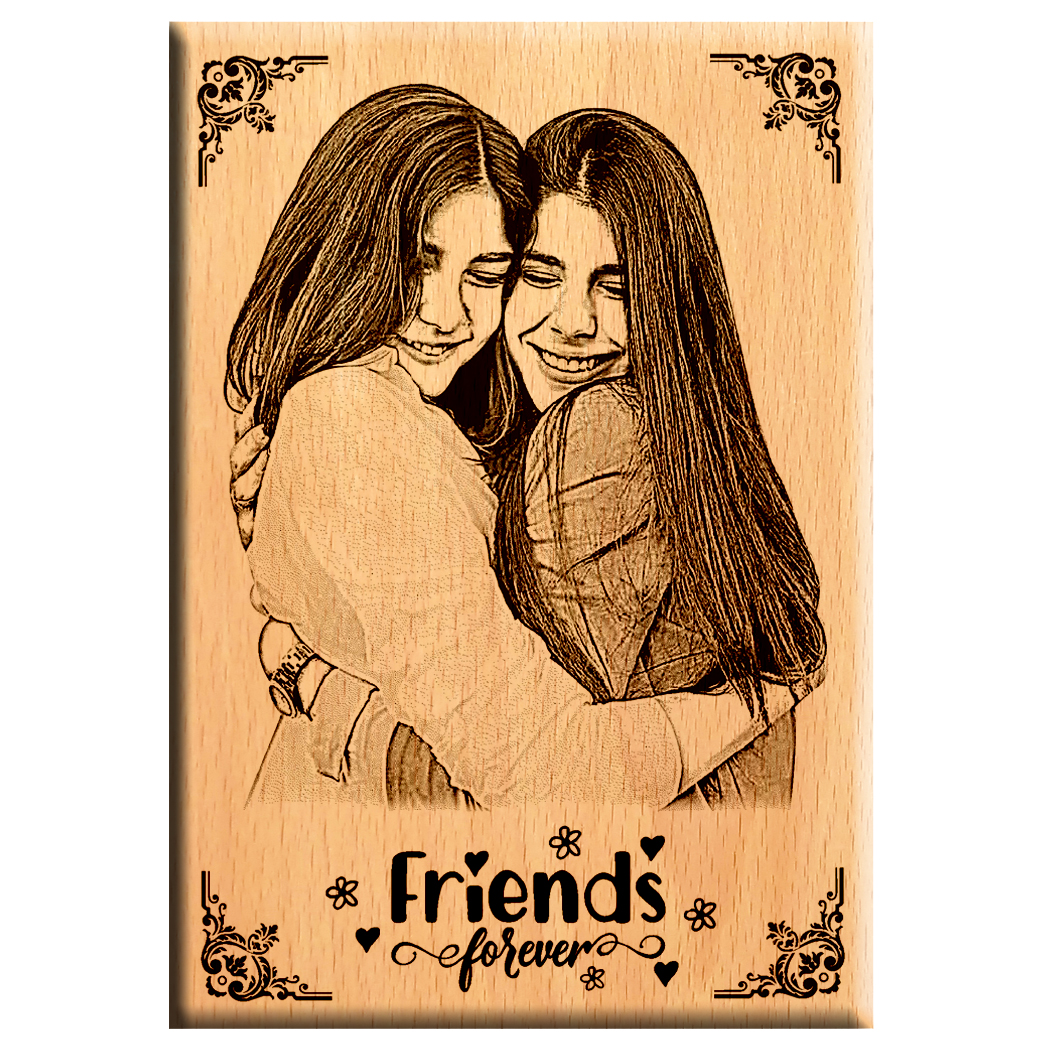 Giftanna Unique Friendship Day Gift - Personalize Engraved Wooden Plaque