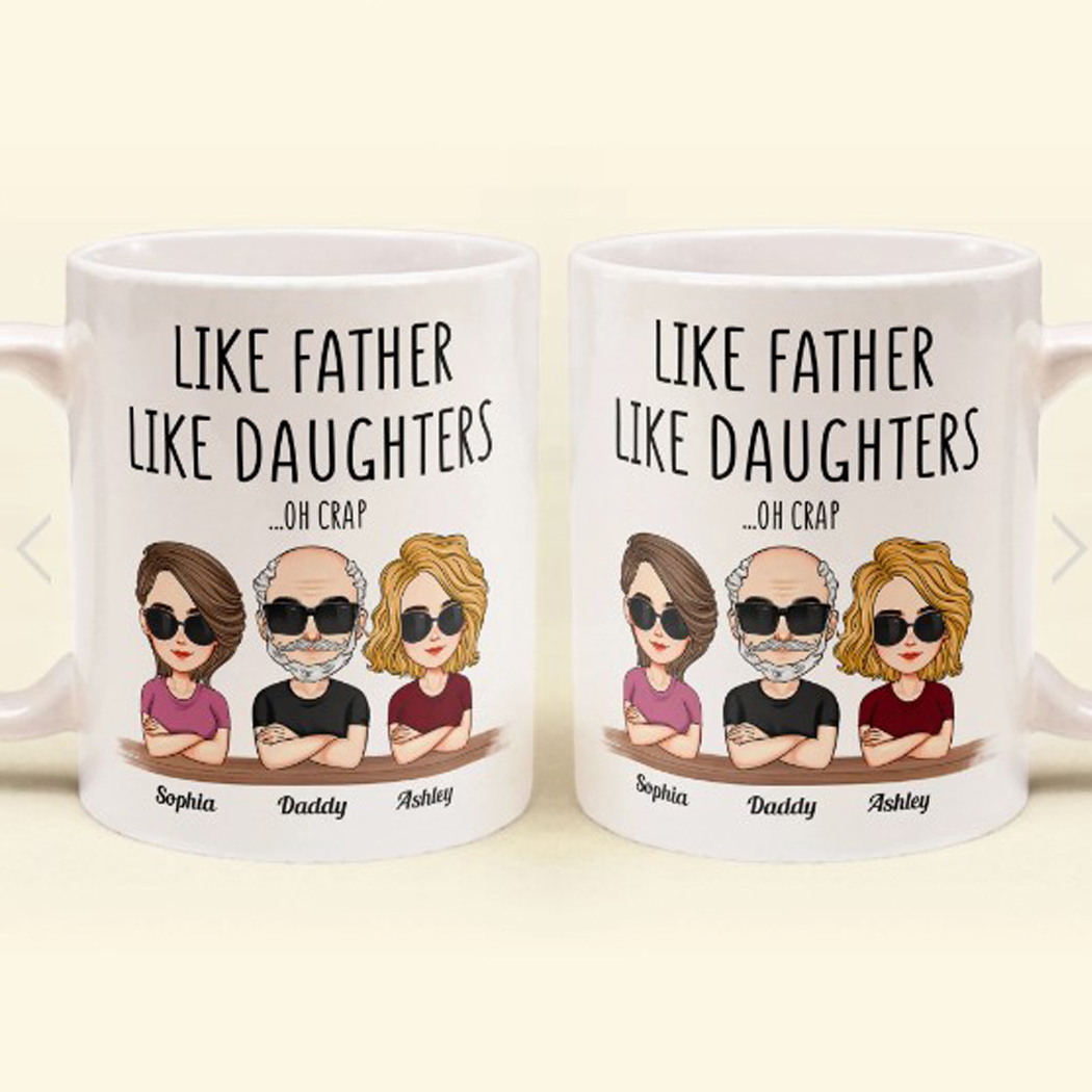 Giftanna Like Father Like Daughter - Cartoon Personalized Mug