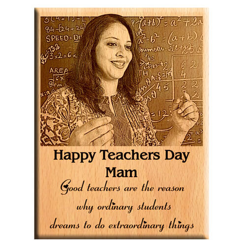 Giftanna Teacher's Day Special Customized/Personalized Wooden Engraved Photo Plaque/Frame
