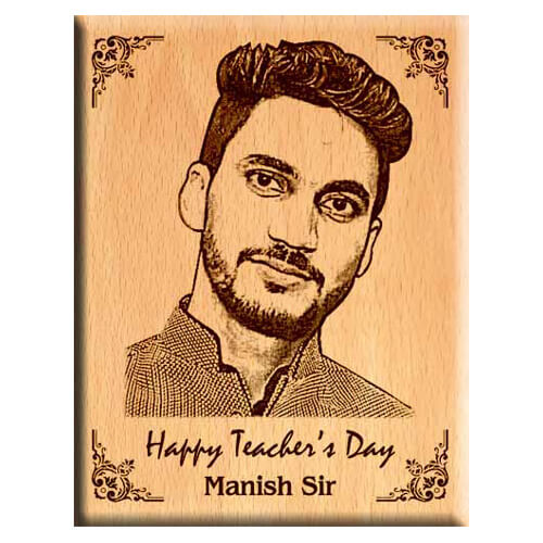 Giftanna Unique Teachers Day Personalized Engraved | Curved Wooden Plaque for Teacher 