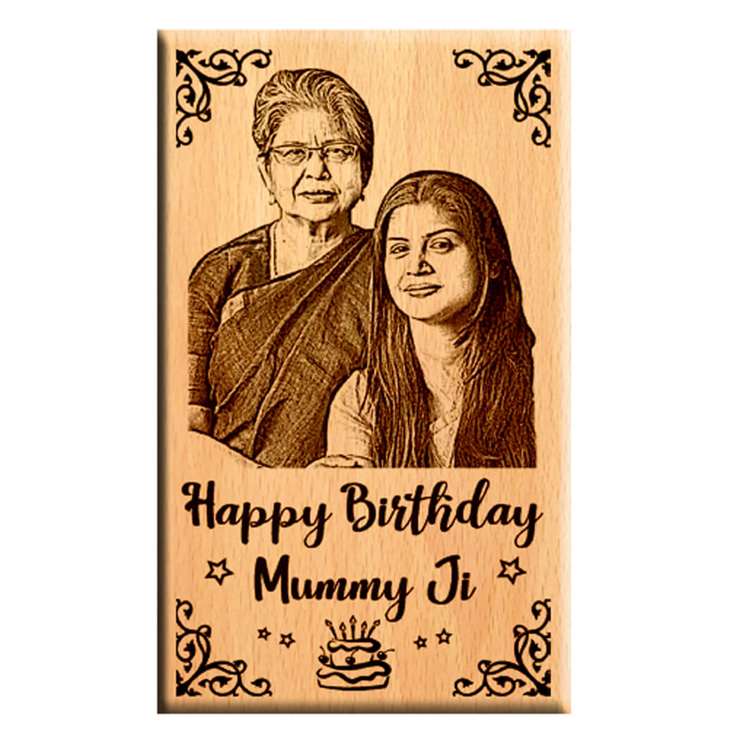 Best Birthday Present for Mom/Mummy/Ma Personalized Wooden Engraved Photo Frame